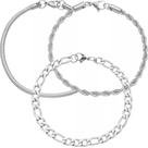 Kit 3 Pulseiras Masculinas Elegantes Aço Inox Premium 316l Top
