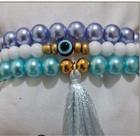 Kit 3 pulseiras miçanga azul modelo atualizado