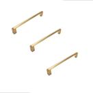 Kit 3 Puxador Alça Para Moveis Gaveta Armario Liveri Il 955 128mm Dourado Fosco Italy Line