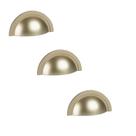 Kit 3 puxador shell zen 64mm dourado (dourado fosco) zp4318.955 Kit 3 puxador shell zen 64mm dourado (dourado fosco) zp4318.955