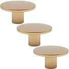 Kit 3 Puxadores 206 Naico Ponto Redondo Dourado Para Móveis Armários e Gavetas Kit 3 Puxadores 206 Naico Ponto Redondo Dourado Para Móveis Armários e Gavetas
