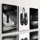Kit 3 Quadro Decorativo Boxe Luta para Quarto Academia CT Qualidade Premium Moderno 40x28cm