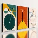 Kit 3 Quadro Decorativo Ciclismo MTB Bike Bicicleta Moderno 40x28cm