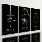 Kit 3 Quadro Decorativo Direito Advocacia Escritório Luxo Qualidade Premium 28x20cm