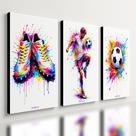 Kit 3 Quadro Decorativo Futebol Jogador Bola Colorido Quarto Qualidade Premium 40x28cm Kit 3 Quadro Decorativo Futebol Jogador Bola Colorido Quarto Qualidade Premium 40x28cm