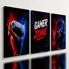 Kit 3 Quadro Decorativo Gamer Zone Controle Headset Setup 28x20cm Kit 3 Quadro Decorativo Gamer Zone Controle Headset Setup 28x20cm