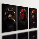 Kit 3 Quadro Decorativo Macacos Mafia Gangster Boné Quarto Qualidade Premium Moderno 40x28cm Kit 3 Quadro Decorativo Macacos Mafia Gangster Boné Quarto Qualidade Premium Moderno 40x28cm