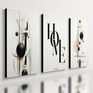 Kit 3 Quadro Decorativo Moderno Casa Luxo Sala Boho Abstrato 40x28cm