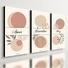 Kit 3 Quadro Decorativo Moderno Casa Sala Gratidão Amor Paz Kit 3 Quadro Decorativo Moderno Casa Sala Gratidão Amor Paz