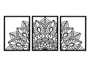 Kit 3 Quadro Decorativos Quarto Decoração Mandala