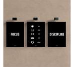 Kit 3 Quadro Motivacional Placa Decorativa Disciplina Foco