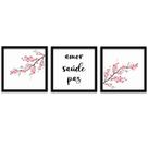 Kit 3 Quadros 40x40 Amor Saúde Paz Titulos Moldura Preta Kit 3 Quadros 40x40 Amor Saúde Paz Titulos Moldura Preta