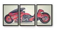 Kit 3 Quadros A4 Akira Moto Kaneda