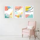 Kit 3 Quadros Abstratos Candy Colors 45x34cm
