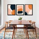 Kit 3 Quadros Abstratos Marrom com Preto 45x34cm Kit 3 Quadros Abstratos Marrom com Preto 45x34cm