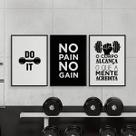 Kit 3 Quadros Academia Do It 45x34cm