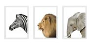 Kit 3 Quadros Animais Safari Decoração Quarto Criança Kit 3 Quadros Animais Safari Decoração Quarto Criança