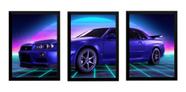 Kit 3 Quadros Arte Carro Esportivo Decoração Quarto