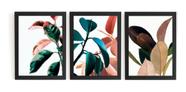 Kit 3 Quadros Arte Plantas Decorativas Perfeito Pra Sala