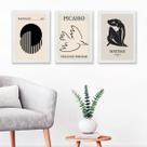 kit 3 Quadros Artes Bauhaus Matisse Picasso 24x18cm