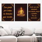 Kit 3 Quadros Buda Sou Grato 60x40cm
