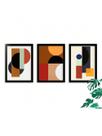 Kit 3 Quadros Decorativos Abstrato Minimalista