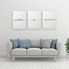 Kit 3 Quadros Decorativos com Frases gratidão fé esperança - Londrinorte Molduras