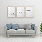 Kit 3 Quadros Decorativos com Moldura Frases Amor Paz Luz - Londrinorte Molduras