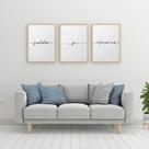 Kit 3 Quadros Decorativos com Molduras Frases gratidão fé esperança - Londrinorte