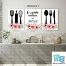 Kit 3 Quadros Decorativos Cozinha Temperada Com Amor