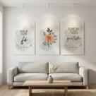Kit 3 Quadros Decorativos Floral Quarto Sala 40x60cm