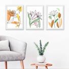 Kit 3 Quadros Decorativos Flores SoftAquarela 45x34cm Kit 3 Quadros Decorativos Flores SoftAquarela 45x34cm