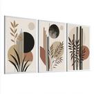 Kit 3 Quadros Decorativos Folhagem Terracota Com Moldura 50x70 Grande Para Sala Quarto Escritório Kit 3 Quadros Decorativos Folhagem Terracota Com Moldura 50x70 Grande Para Sala Quarto Escritório