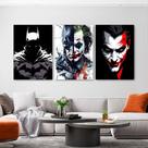 KIT 3 Quadros Decorativos Foto ou Imagem Batman x Coringa - Decoração Quarto ou Sala