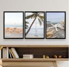 Kit 3 Quadros Decorativos Fotografias PraiaSoft 24x18cm - com vidro