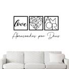 Kit 3 Quadros Decorativos Frase Abençoados por Deus MDF
