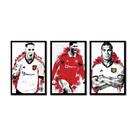 Kit 3 Quadros Decorativos Futebol Madeira Mdf Adesivado