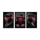 Kit 3 Quadros Decorativos Macaco Gangstar Madeira Mdf Adesivado Kit 3 Quadros Decorativos Macaco Gangstar Madeira Mdf Adesivado