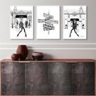 Kit 3 Quadros Decorativos Mulheres Moda Fashion- Placas 24x18cm - com vidro