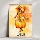 Kit 3 quadros decorativos orixás, Obaluae, Oxum e Nanã em Aquarela