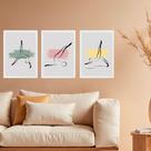 Kit 3 Quadros Decorativos Pilates - Abstratos 33x24cm