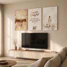 Kit 3 Quadros Decorativos Religioso Bíblico 40x60cm Kit 3 Quadros Decorativos Religioso Bíblico 40x60cm