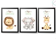 Kit 3 Quadros Decorativos - Safari Aquarela Kit 3 Quadros Decorativos - Safari Aquarela