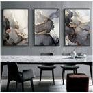 kit 3 Quadros Decorativos Trio Abstrato Moderno Cimento Queimado Gold