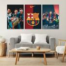 KIT 3 Quadros Decorativos Trios Barcelona - Quadro Decoração Quarto ou Sala