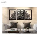 Kit 3 Quadros Decorativos Vazados Mandala Mdf 3mm Preto Geométrico Decoração Casa Sala Quarto Hotel Bar Escritório Kit 3 Quadros Decorativos Vazados Mandala Mdf 3mm Preto Geométrico Decoração Casa Sala Quarto Hotel Bar Escritório