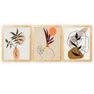 Kit 3 Quadros Decorativos Verde Folhagem Natureza Plantas Boho com Moldura Natural 40cm Kit 3 Quadros Decorativos Verde Folhagem Natureza Plantas Boho com Moldura Natural 40cm