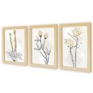 Kit 3 Quadros Decorativos Verde Folhagem Natureza Plantas Boho com Moldura Natural e vidro Kit 3 Quadros Decorativos Verde Folhagem Natureza Plantas Boho com Moldura Natural e vidro