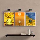 Kit 3 Quadros Decorativos Vida VanGogh 33x24cm - com vidro
