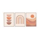 Kit 3 quadros em canvas estampado formas geometricas mart